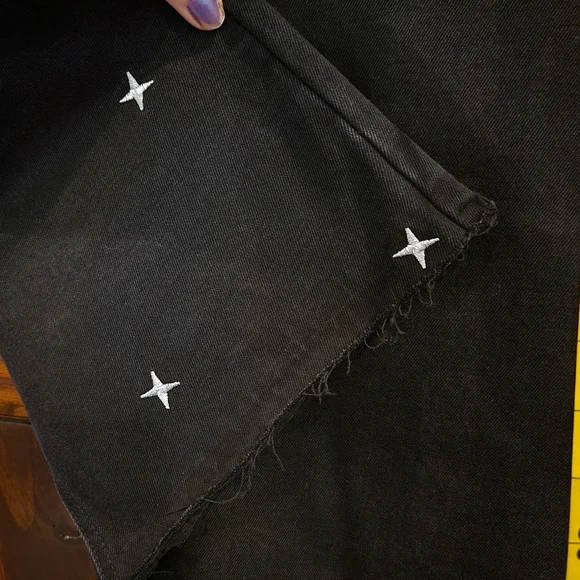 Indigo Rein Black Jean Skirt. Star Embellished - Picture 13 of 13